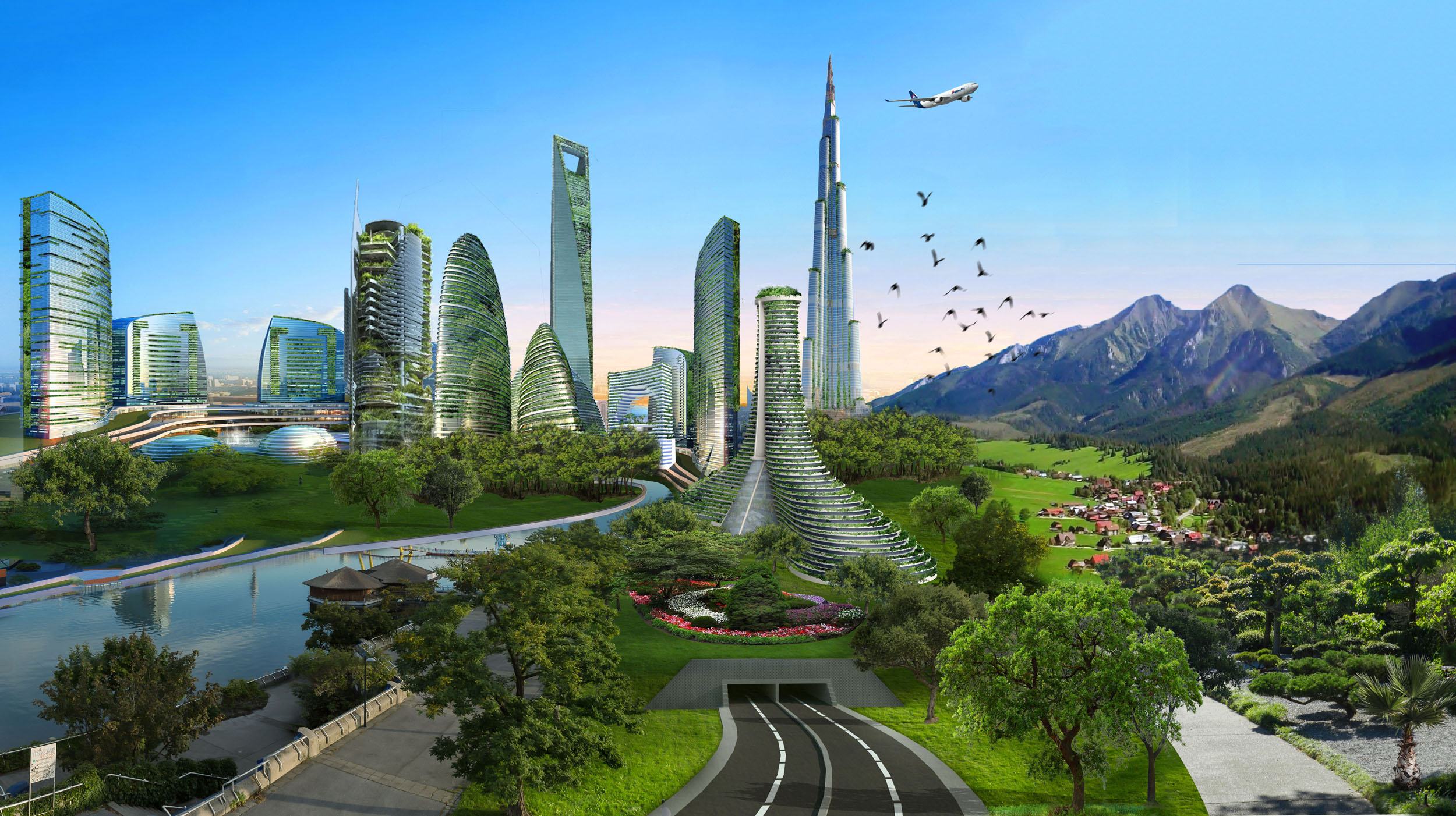 Green City 2016 Wide Screen Atlantis Vison of Ecological Sustainable Green City